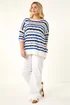 Roman Blue Curve Wave Stripe Jumper - Size 22-24 Image 2