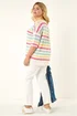 Roman Light Blue Curve Wave Stripe Jumper - Size 16 Image 3