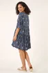 Roman Navy Geo Lace Detail Smock Dress - 14 Image 3