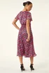 Roman Pink Petite Ditsy Floral Twist Midi Dress - 12 Image 4