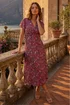 Roman Pink Petite Ditsy Floral Twist Midi Dress - 12 Image 1