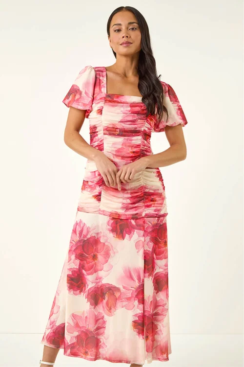 Roman Pink P Ruched Dress - 16 Image 3