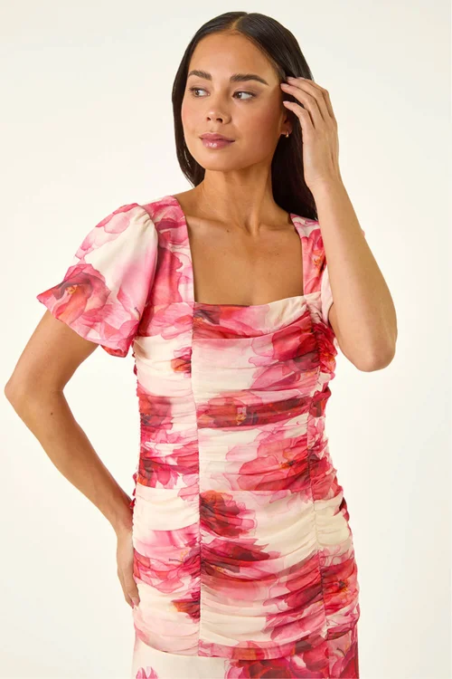 Roman Pink P Ruched Dress - 16 Image 4