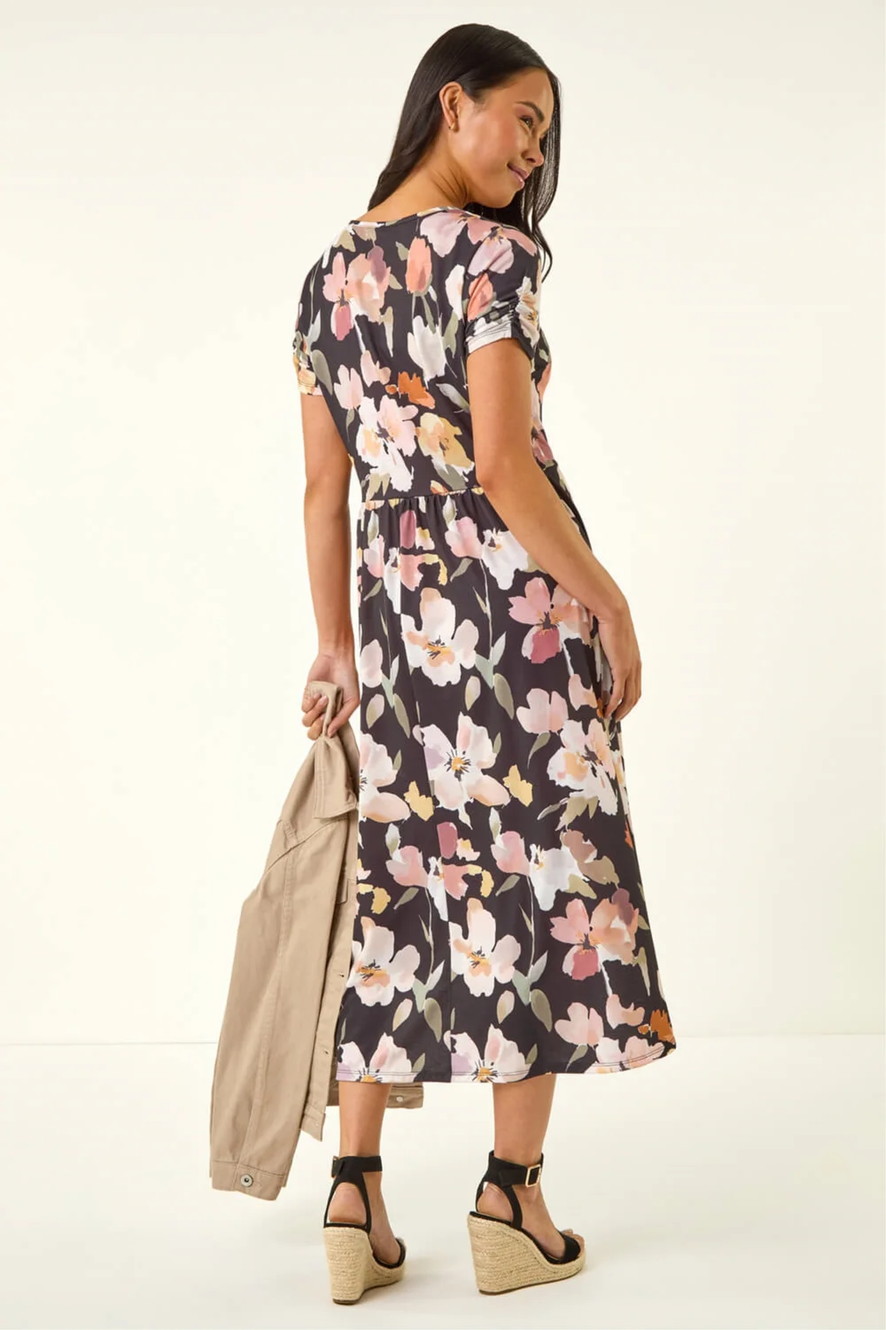 Roman Rose Petite Floral Pocket Midi Dress - 12 Image 3