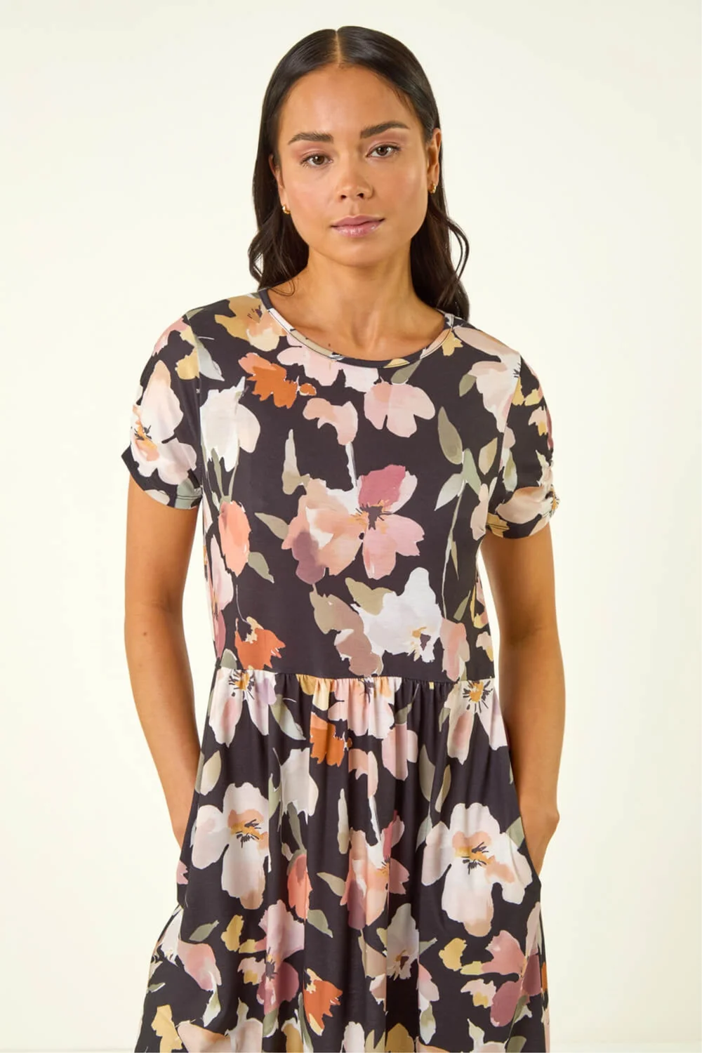 Roman Rose Petite Floral Pocket Midi Dress - 12 Image 4