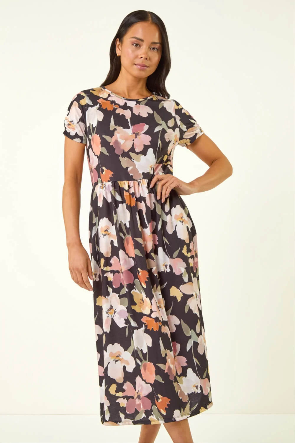 Roman Rose Petite Floral Pocket Midi Dress - 12 Image 2