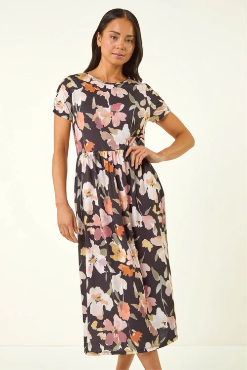 Roman Rose Petite Floral Pocket Midi Dress - 12 Image 2