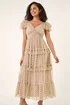 Roman Ivory Polka Dot Frill Mesh Maxi Dress - 12 Image 2