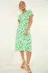 Roman Green Petite Twist Front Stretch Dress - Size 8 Image 1