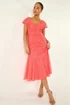 Roman Coral Petite Lace Tiered Dress - 14 Image 1