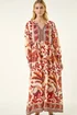 Roman Stone Floral Border Print Maxi Dress - One Size Image 4