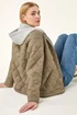 Roman Khaki Quilted Hooded Jacket - Size 20 Image 1