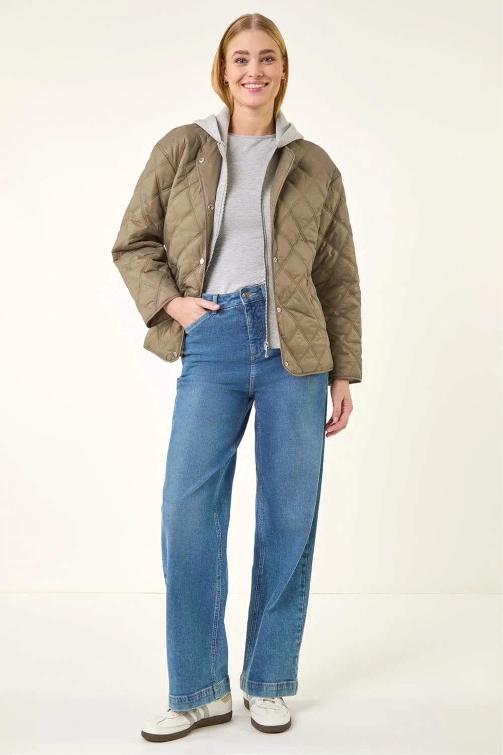 Roman Khaki Quilted Hooded Jacket - Size 20 Image 2