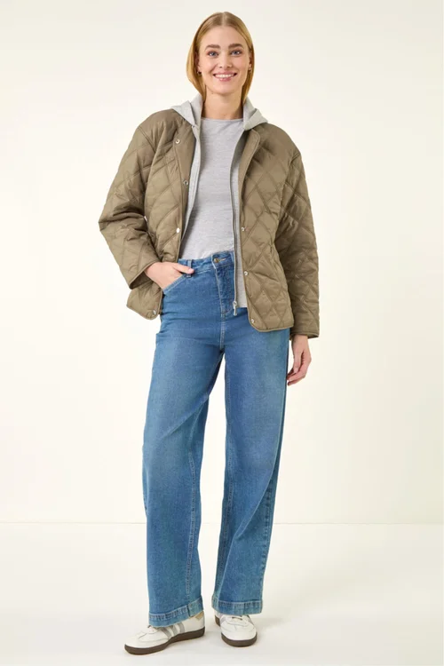 Roman Khaki Quilted Hooded Jacket - Size 20 Image 2