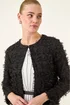 Roman Black Textured Edge To Edge Jacket - 14 Image 1