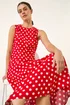 Roman Red Spot Print Panel Midi Dress - 18 Image 1