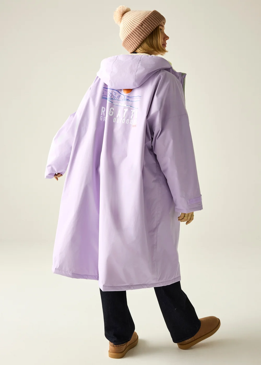 Regatta Pansy Purple Adult Waterproof Robe with Hydrafort Technology - XS-S Image 2