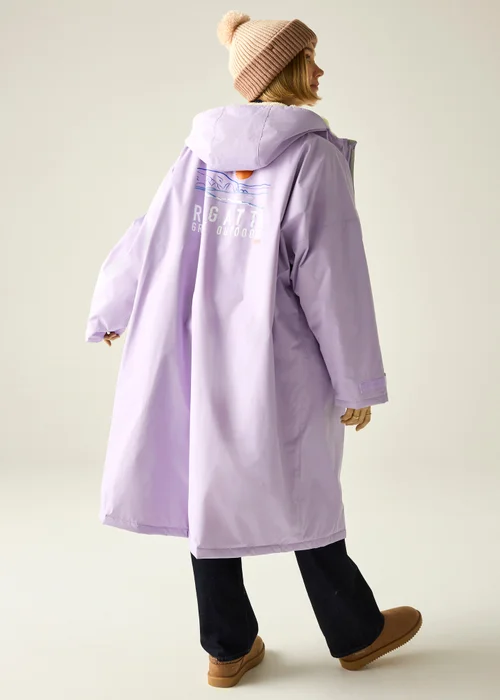 Regatta Pansy Purple Adult Waterproof Robe with Hydrafort Technology - XS-S Image 2