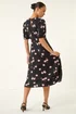 Roman Black Petite Floral Stretch Midi Dress - 10 Image 3