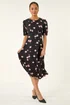 Roman Black Petite Floral Stretch Midi Dress - 10 Image 2