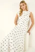 Roman Ivory Spot Print Boat Neck Dress - 14 Image 2