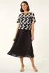 Roman Black Lace Overlay Pleated Midi Dress - 18 Image 1