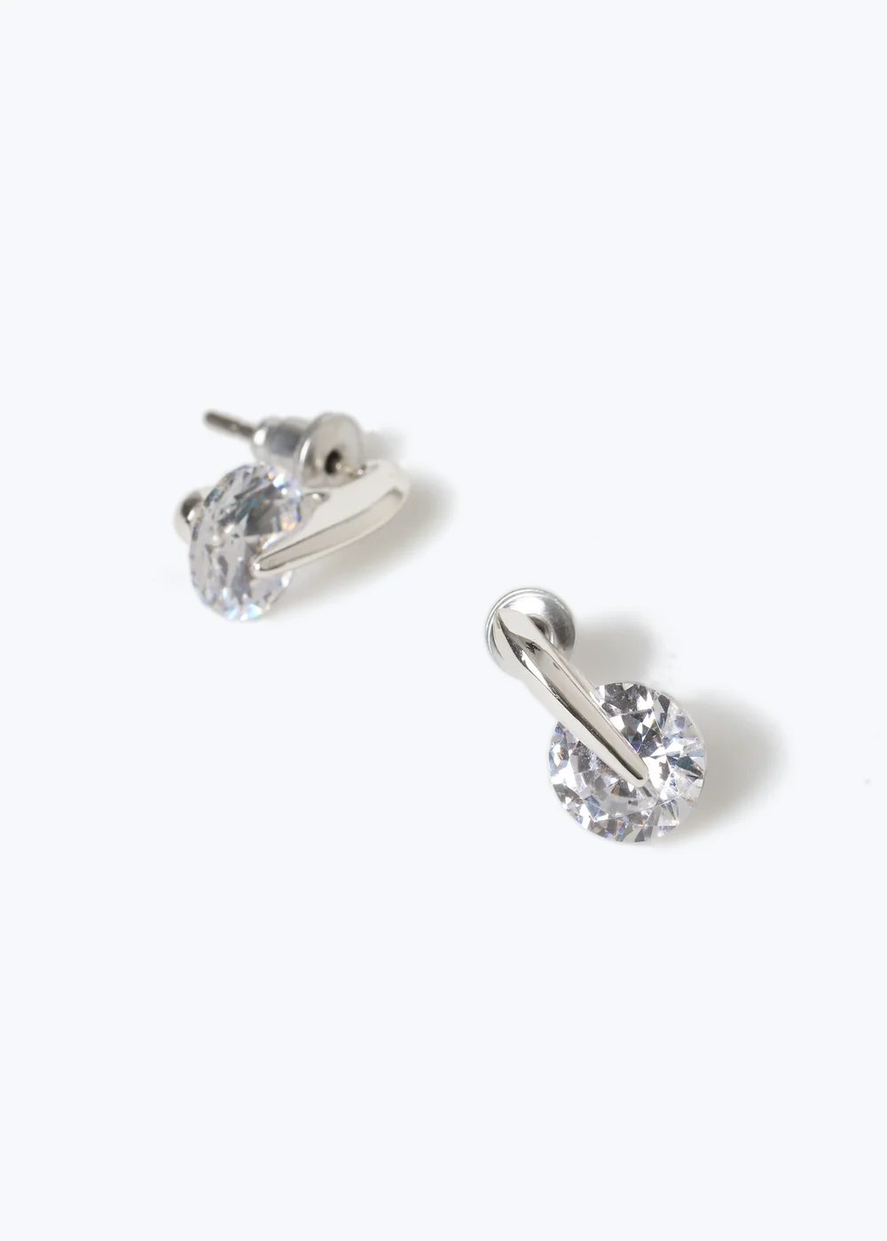 Muse Silver Crystal Stud Earrings - One Size Image 1