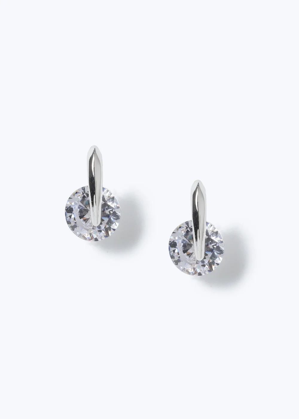 Muse Silver Crystal Stud Earrings - One Size Image 2
