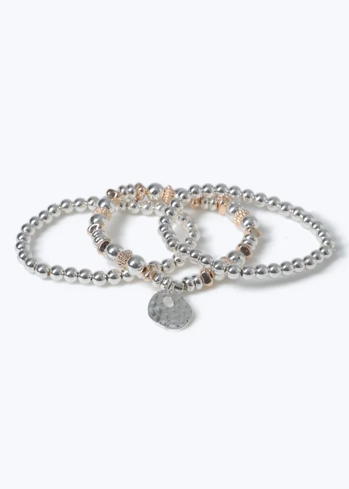 3 Pack Muse Rose & Silver Bracelets - One Size Image 2