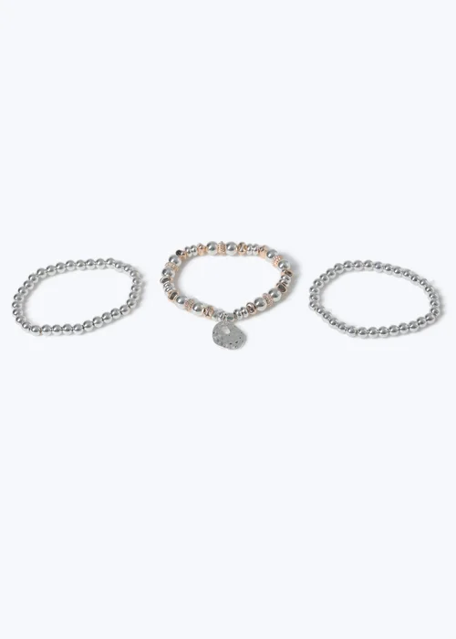 3 Pack Muse Rose & Silver Bracelets - One Size Image 1
