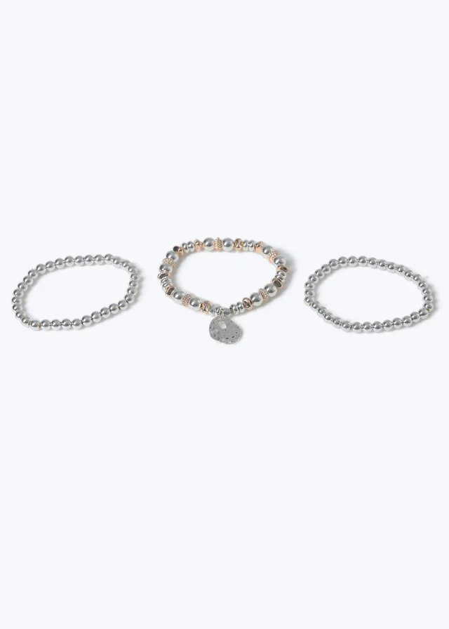 3 Pack Muse Rose & Silver Bracelets