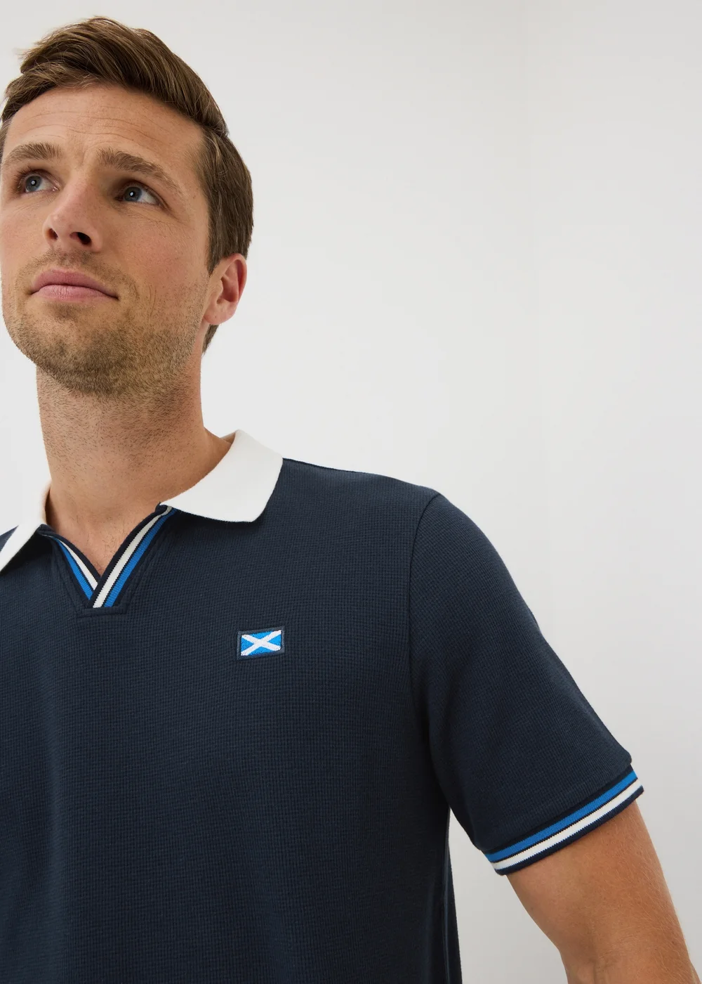 Navy Scotland Football Polo Shirt - XS Image 3