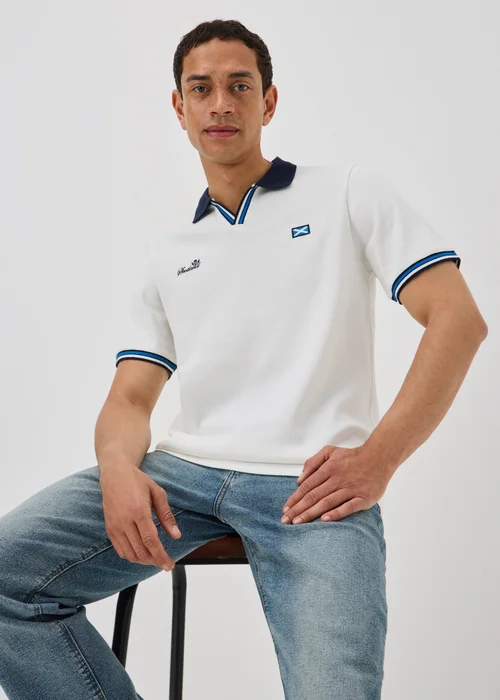 White Scotland Football Polo Shirt - XS Image 1