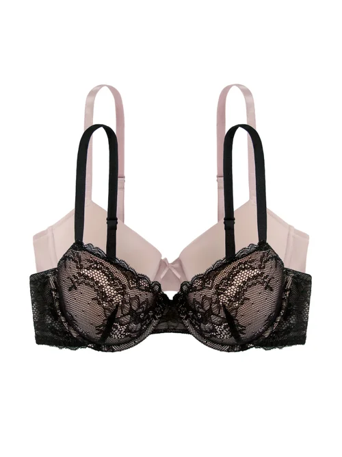 Dorina Demi Black/Blush Chloe Light Padded 2 Pack - 42C Image 1