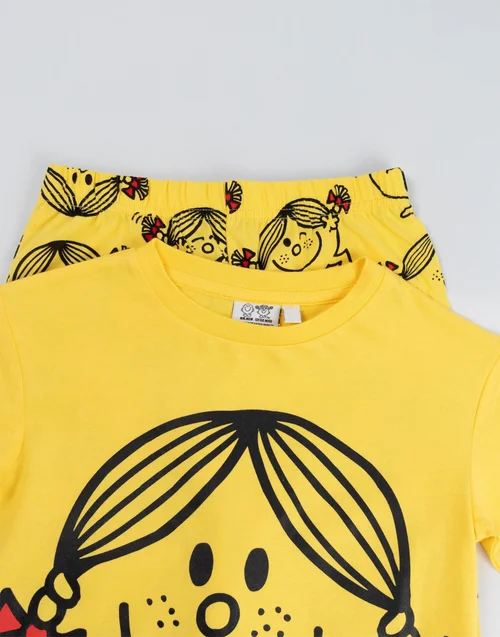 Vanilla Underground Mr. Men & Little Miss Girls Yellow Sunshine Long Pyjama Set (2-8 Years) - 7-8 Yrs Image 4