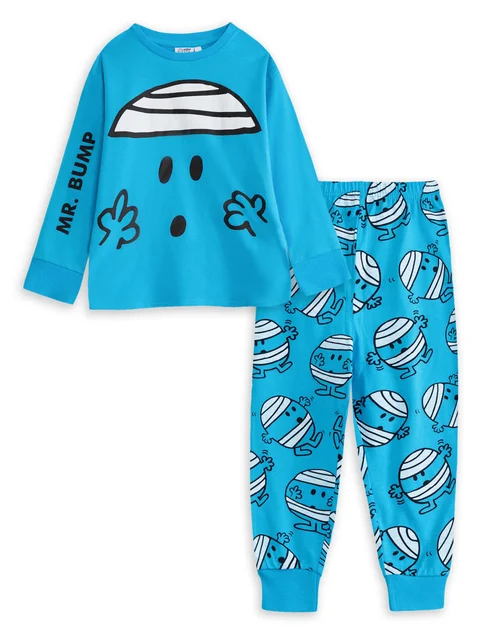 Vanilla Undergroud Mr. Men & Little Miss Boys Blue Mr Bump Long Pyjama Set (2-8 Years) - 6-7 Yrs Image 1