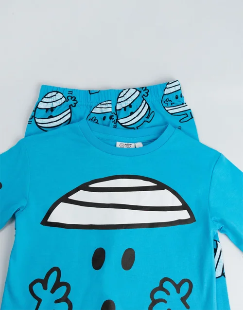 Vanilla Undergroud Mr. Men & Little Miss Boys Blue Mr Bump Long Pyjama Set (2-8 Years) - 6-7 Yrs Image 3
