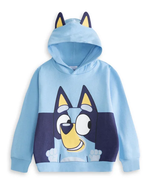 Vanilla Underground Bluey Unisex Kids Blue Hoodie (18 mnths - 7 years) - Age 5-6 Years Image 1