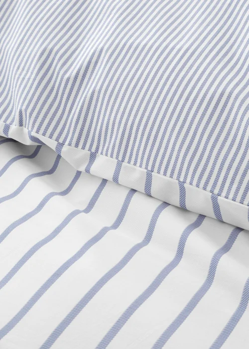 Bianca Fine Linens Hampton Stripe 200 Thread Count Cotton Reversible Duvet Cover Set Blue - Single Image 4