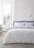 Bianca Fine Linens Hampton Stripe 200 Thread Count Cotton Reversible Duvet Cover Set Blue - Single Image 1