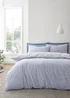 Bianca Fine Linens Hampton Stripe 200 Thread Count Cotton Reversible Duvet Cover Set Blue - Single Image 2
