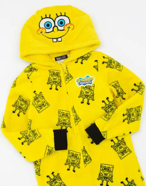 Vanilla Underground SpongeBob SquarePants Unisex Kids Yellow Novelty Onesie (3-14 Years) - Age 5-6 Years Image 2