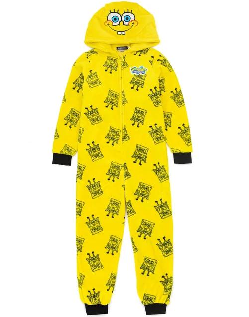 Vanilla Underground SpongeBob SquarePants Unisex Kids Yellow Novelty Onesie (3-14 Years) - Age 5-6 Years Image 1