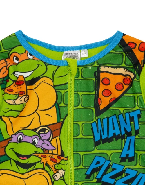 Vanilla Underground Teenage Mutant Ninja Turtles Unisex Kids Green Onesie (3-10 Years) - Age 3-4 Years Image 2