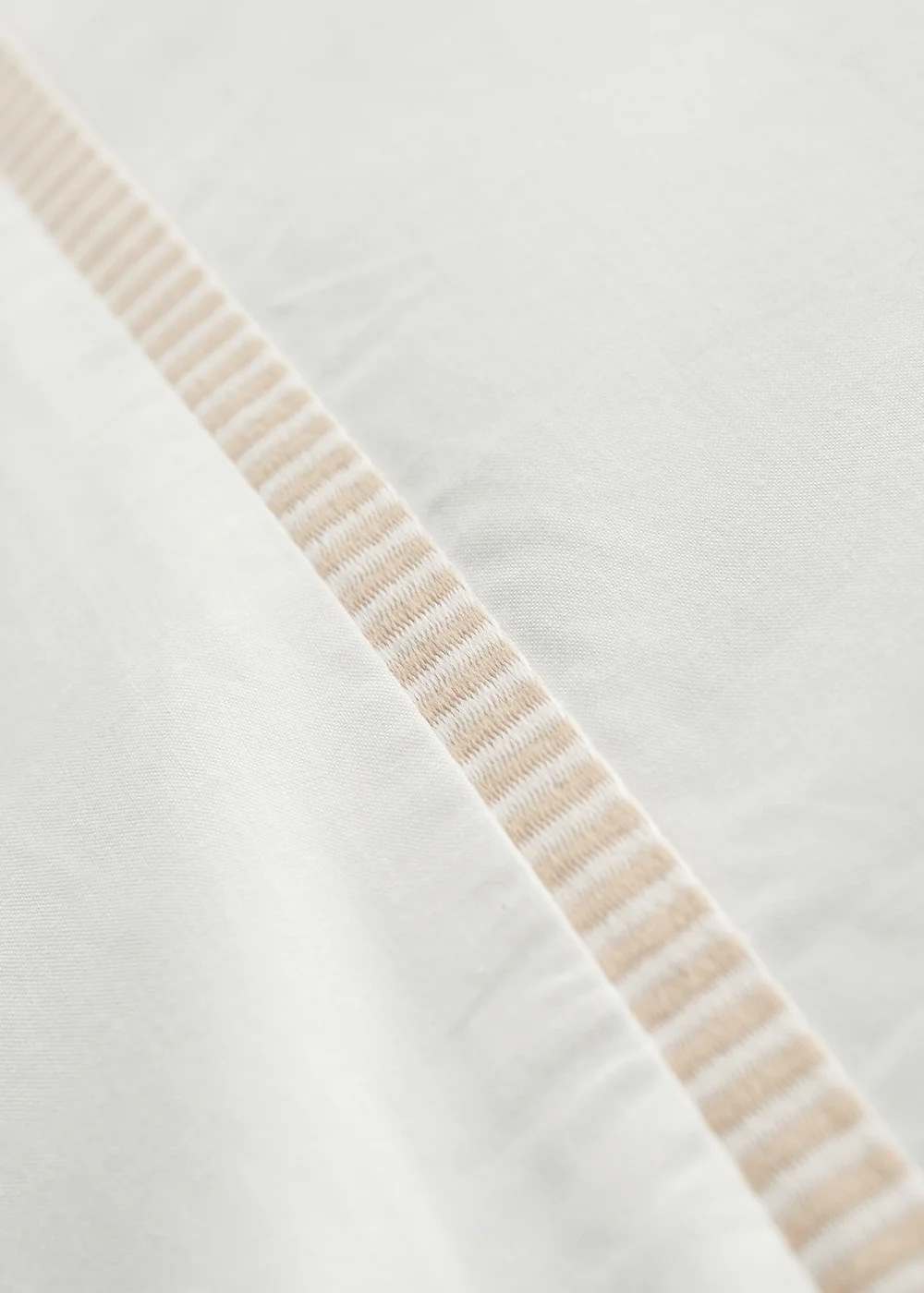 Bianca Fine Linens Contrast Trim 200 Thread Count Cotton Duvet Cover Set Natural - Single Image 5