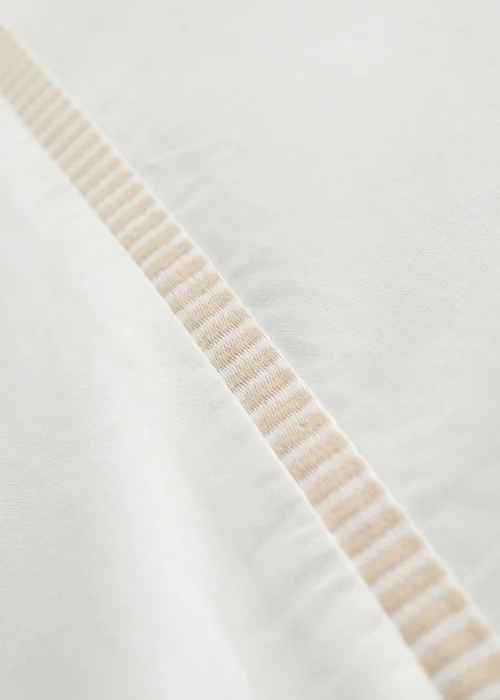 Bianca Fine Linens Contrast Trim 200 Thread Count Cotton Duvet Cover Set Natural - Single Image 5