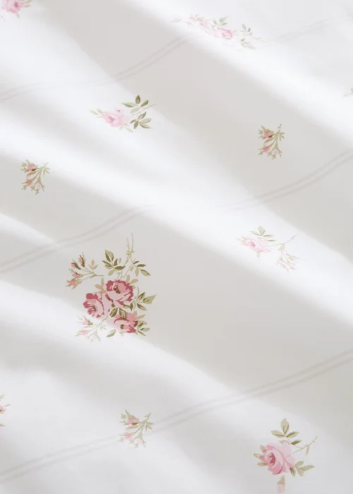 Bianca Fine Linens Vintage Rosebud Lace 200 Thread Count Cotton Reversible Duvet Cover Set Cream - King Image 5