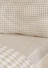 Catherine Lansfield Bamford Gingham Check Fitted Sheet Natural - Single Image 1
