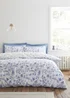 Bianca Fine Linens Thea Floral 200 Thread Count Cotton Reversible Duvet Cover Set Blue - Single Image 1