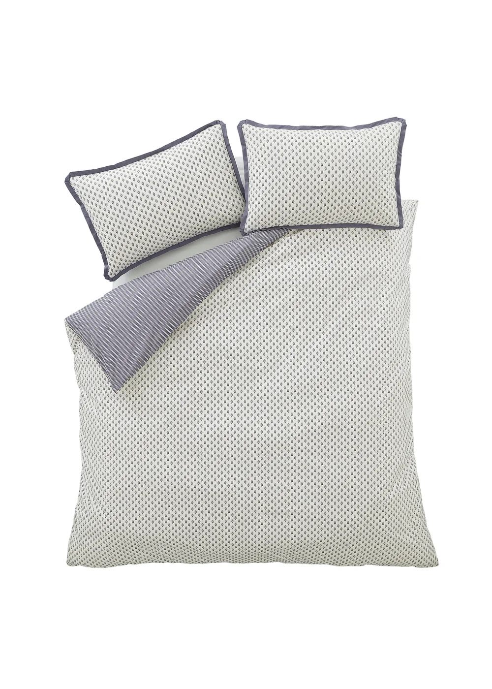 Bianca Fine Linens Amelie 200 Thread Count Cotton Reversible Duvet Cover Set Blue - Double Image 6